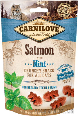 Лакомство для котов Carnilove Cat Crunchy Snack с лососем и мятой 50 г 9176063 фото