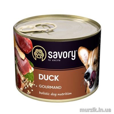 Вологий корм Savory для дорослих собак усіх порід, з качкою, 200 г 30464 фото