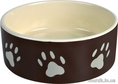 Миска керамическая с лапками для котов и собак 0,3л/12 см 1470146 фото