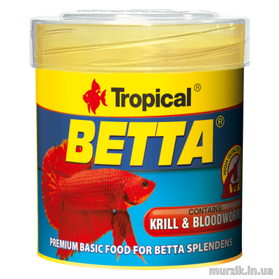 Сухой корм для аквариумных рыб Tropical в хлопьях &#171;Betta&#187; 50 мл/15 г (для петушков) 32582569 фото