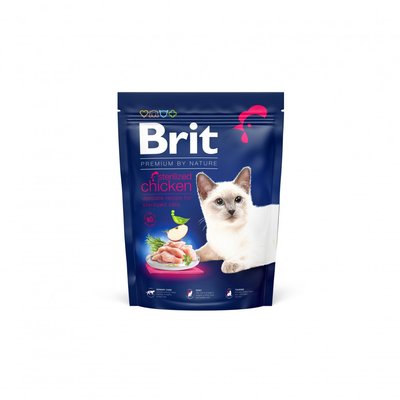 Сухий корм Brit Premium Cat by Nature Sterilised для стерилізованих котів, з куркою, 300 г 171846 фото