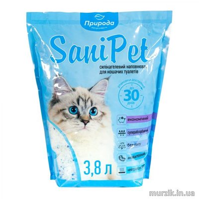 Наполнитель для кошачьего туалета Природа Sani Pet силикалевый, 3,8 л 240266 фото
