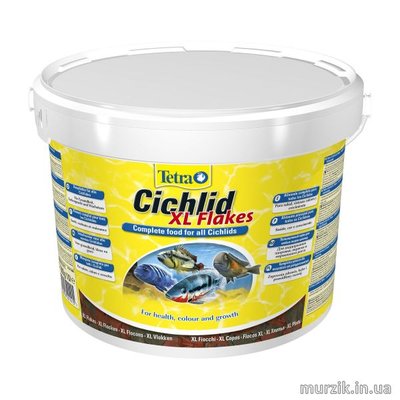 Корм Tetra Cichlid XL Flakes для всех цихлид 10 L/1,9кг 1471536 фото