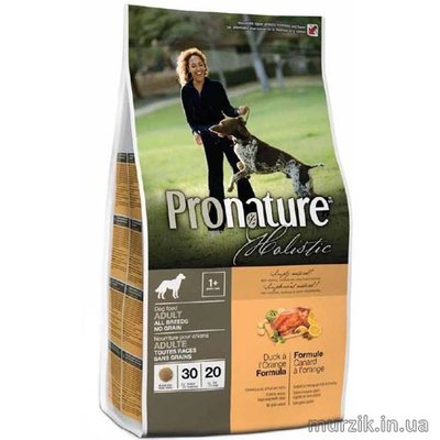 Сухой корм без злаков для собак всех пород Pronature Holistic Утка с апельсинами 13,6 кг. 1680436 фото