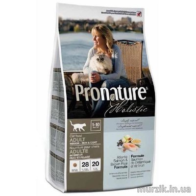 Сухой корм для кошек Pronature Holistic Атлантический лосось с коричневым рисом 340 г. 1680417 фото
