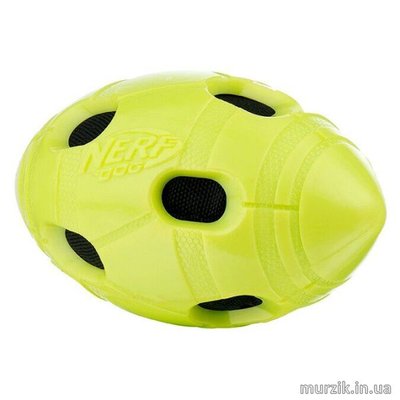 Игрушка для собак Nerf Мяч регби шуршащий 10 см (зеленый) 41527737 фото