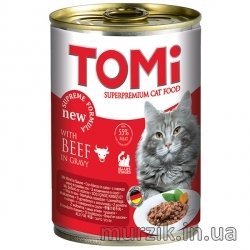 Влажный корм для котов "Томи" с говядиной 400 г. 8621201 фото