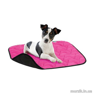 Подстилка для для собак AiryVest, размер S, 55х40 см, розово-черная 42076546 фото