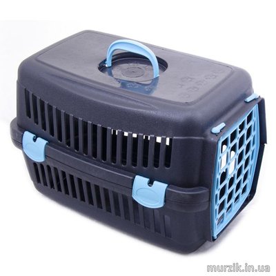 Переноска для котов и собак SGbox 48*32*32 см, до 6 кг (черная/микс) 16053 фото
