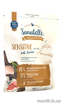 Сухой корм для взрослых кошек Sanabelle Sensitive (Санабель Сенситив) диетический кошачий корм с мясом ягненка, 2 кг 32589967 фото