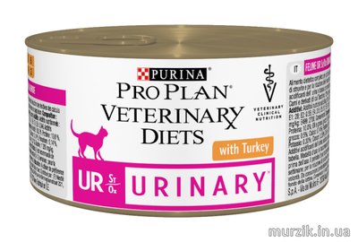 Упаковка 24 шт!!!Влажный корм Purina Pro Plan Veterinary Diets UR St/Ox Urinary для кошек с болезнями мочекаменной системы (консерва) 195г. 42068982 фото