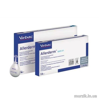 Allerderm Spot-on - капли Аллердерм для собак и кошек с дерматологическими проблемами 10-20 кг (6х4 мл.) 42325334 фото