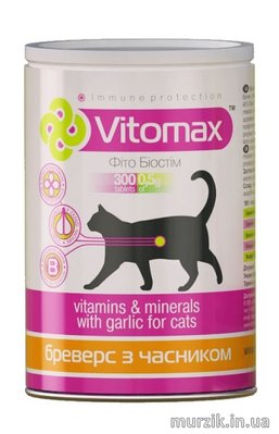 Витаминный комплекс Бреверс с чесноком Vitomax для котов 150 г (300 таблеток) 8946550 фото