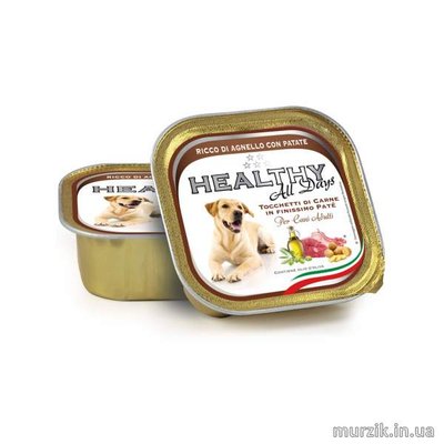 Влажный корм HEALTHY All Days для собак - паштет с кусочками, ягненок и картофель 150 г / 22 шт 42070437 фото