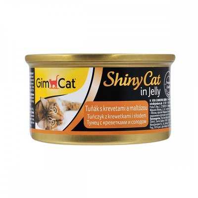 Вологий корм GimCat Shiny Cat для котів, креветки і мальт, 70 г 413372 фото
