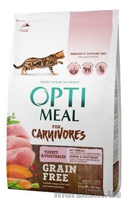 Сухой беззерновой корм для кошек Optimeal (Оптимил) с уткой и овощами 4 кг 6314010 фото