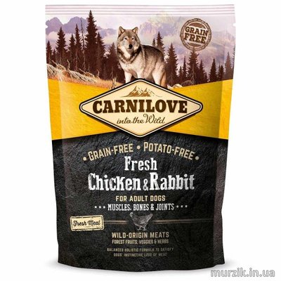 Сухий корм Carnilove Fresh Chicken & Rabbit для дорослих собак всіх порід, курка та кролик, 1,5 кг 170867 фото