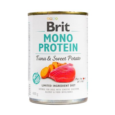 Вологий корм Brit Mono Protein Tuna & Sweet Potato для собак, з тунцем і бататом, 400 г 100055 фото