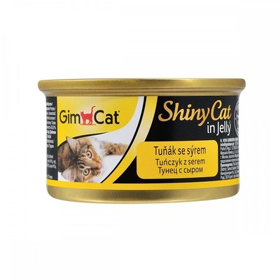 Вологий корм GimCat Shiny Cat для котів, тунець і сир, 70 г 414300 фото