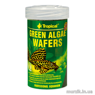 Сухой корм для аквариумных рыб Tropical в пластинках &#171;Green Algae Wafers&#187; 100 мл/45 г (для травоядных донных рыб) 32582852 фото