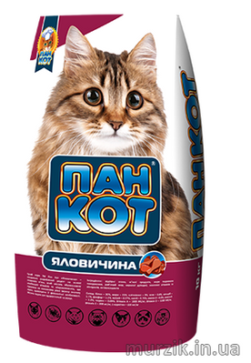 Сухой корм для кошек Пан Кот Говядина 10 кг. 3911442 фото