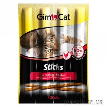 Gimpet Sticks Poultry & Liver Мясные палочки для кошек с мясом птицы grain free 4 шт. 1455465 фото