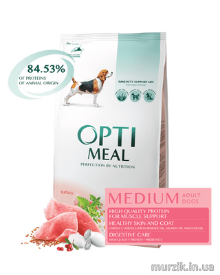 Сухой корм для собак средних пород Optimeal (Оптимил) с индейкой 1,5 кг. 6331931 фото