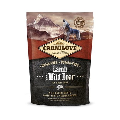 Сухий корм Carnilove Lamb & Wild Boar для дорослих собак всіх порід, ягня та кабан, 1,5 кг 150824 фото
