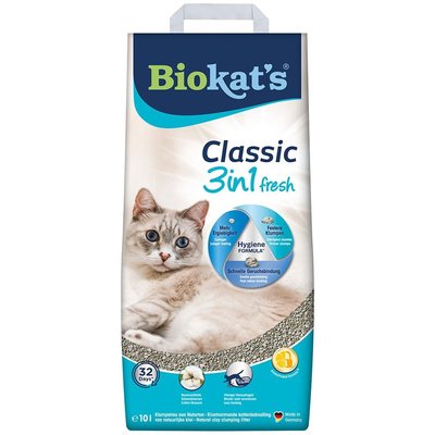 Наповнювач Biokats Classic Fresh 3in1 Cotton Blossom для котячого туалету, бентонітовий, 10 кг 617220 фото