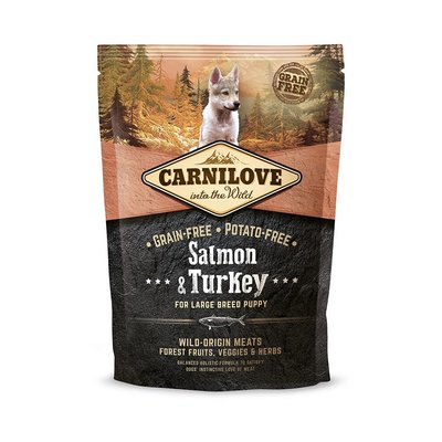 Сухий корм Carnilove Salmon & Turkey для цуценят та молодих собак великих порід, лосось та індичка, 1,5 кг 150823 фото