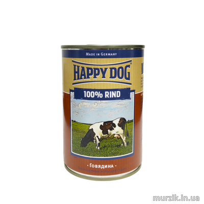 Влажный корм для собак Happy Dog Dose 100% Rind, монобелковый паштет с говядиной, 400 г 42075388 фото