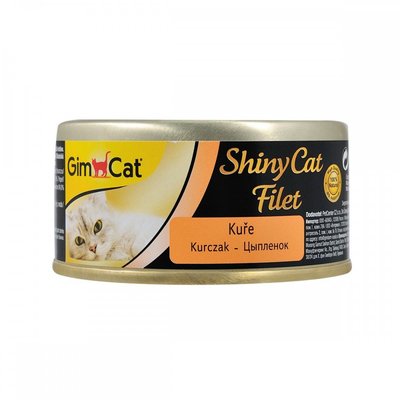 Вологий корм GimCat Shiny Cat Filet для котів, курка, 70 г 413808 фото