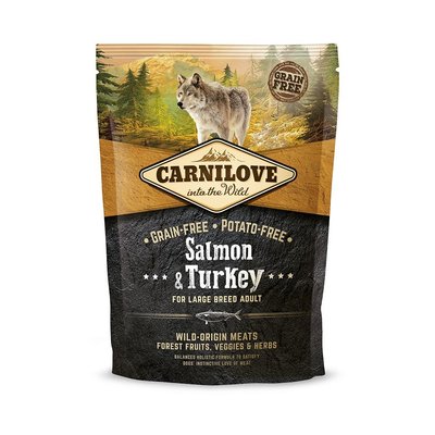 Сухой корм Carnilove Salmon & Turkey для взрослых собак больших пород, лосось и индейка, 1,5 кг 150828 фото