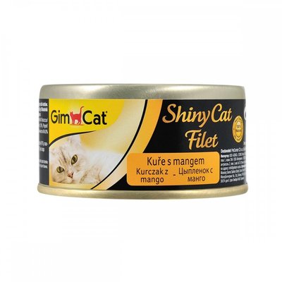 Вологий корм GimCat Shiny Cat Filet для котів, курка та манго, 70 г 412979 фото