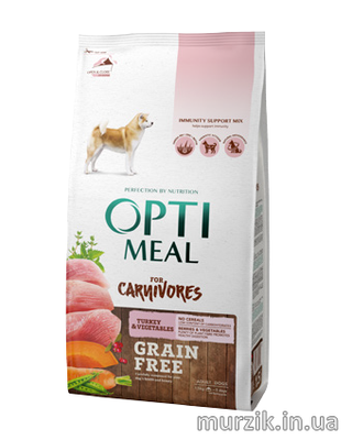 Сухой беззерновой корм для собак Optimeal (Оптимил) с индейкой и овощами 1,5 кг. 6331939 фото