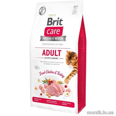 Сухой корм Brit Care Cat GF Adult Activity Support для кошек, живущих на улице, индейка и курица, 7 кг 171297 фото