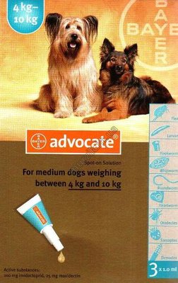 Адвокат Advocate для собак 4-10 кг. (1 тюбик) 1711755 фото