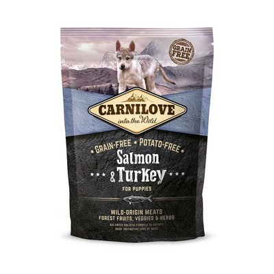 Сухой корм Carnilove Salmon & Turkey для щенков всех пород, лосось и индейка, 1,5 кг 150822 фото