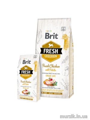 Сухой корм Brit Fresh для взрослых собак всех пород, с курицей и картофелем, 12 кг 170989 фото