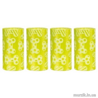 Сменные пакеты для сумки для фекалий размер М (4*20шт) желтые ,с запахом лимона 23473 фото
