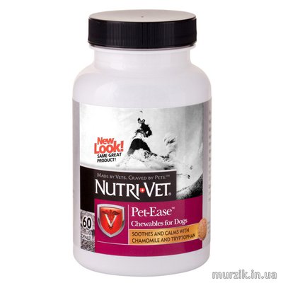 Таблетки Nutri-Vet (Нутри-Вет) Pet Ease (Анти-Стресс) для собак, 60 табл. 2160336 фото