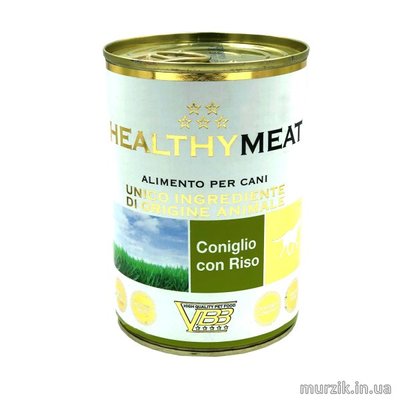 Влажный корм HEALTHY Meat для собак монопротеиновый паштет , кролик и рис 400 г / 24 шт 42070623 фото