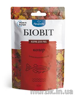 Корм для рыб "Биовит" Колор, пластинчатый 10 г. 32601369 фото